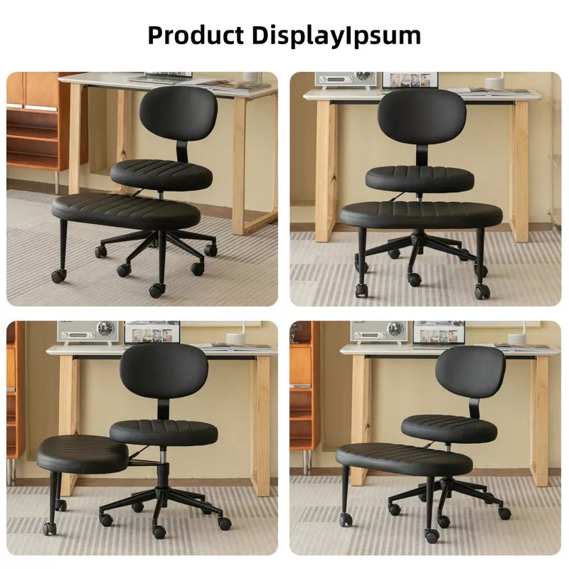 Ergonomic Cross-Leg Office Chair with Footrest for Meditation & Home