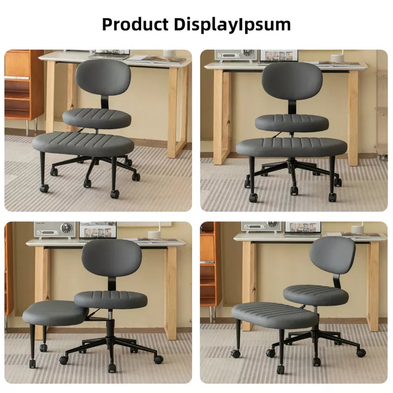 Ergonomic Cross-Leg Office Chair with Footrest for Meditation & Home