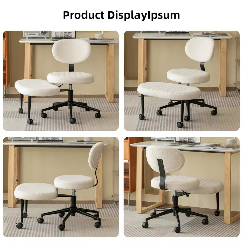 Ergonomic Cross-Leg Office Chair with Footrest for Meditation & Home