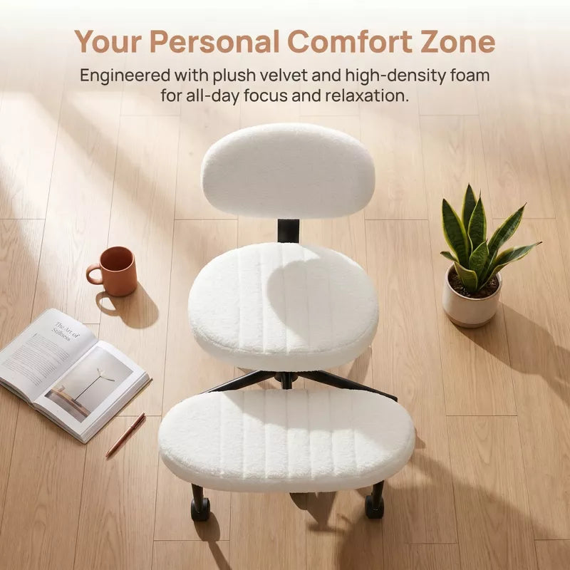 Ergonomic Cross-Leg Office Chair with Footrest for Meditation & Home