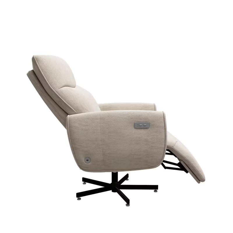 Power Swivel Recliner Chair Electric Reclining with USB & Type-C Charging 360° Swivel Velvet Accent Chair for Home Office Living Room 1pc