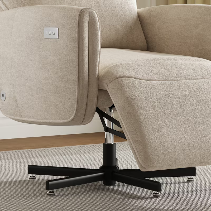 Power Swivel Recliner Chair Electric Reclining with USB & Type-C Charging 360° Swivel Velvet Accent Chair for Home Office Living Room 1pc