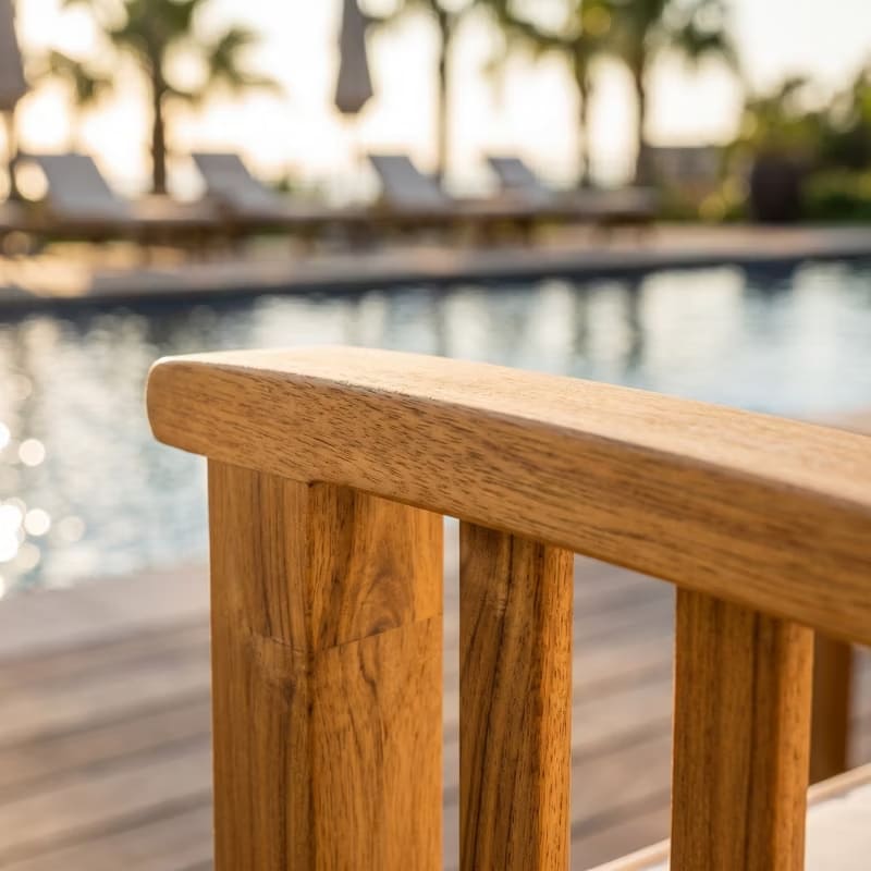 4PC Acacia Wood Outdoor Furniture Set – 2 Chairs, Loveseat & Coffee Table