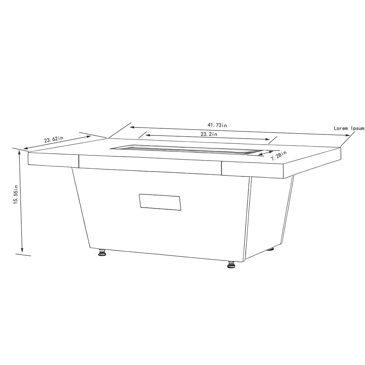 Rectangular Gas Fire Pit Table with 50,000 BTU Heat and Convertible Coffee Table Design
