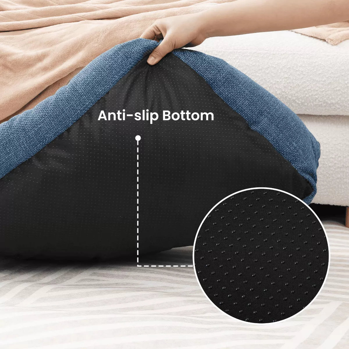 Anti-Slip Orthopedic Small Dog Bed with Washable Plush Sofa Cushion