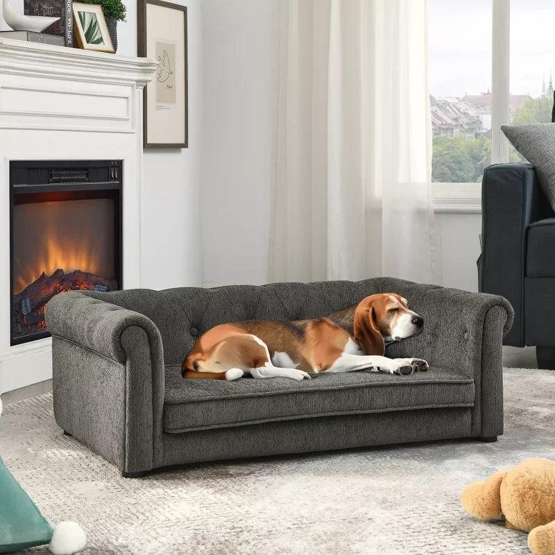 Dog Sofa Bed for Small and Medium Dogs with Plush Foam Cushion