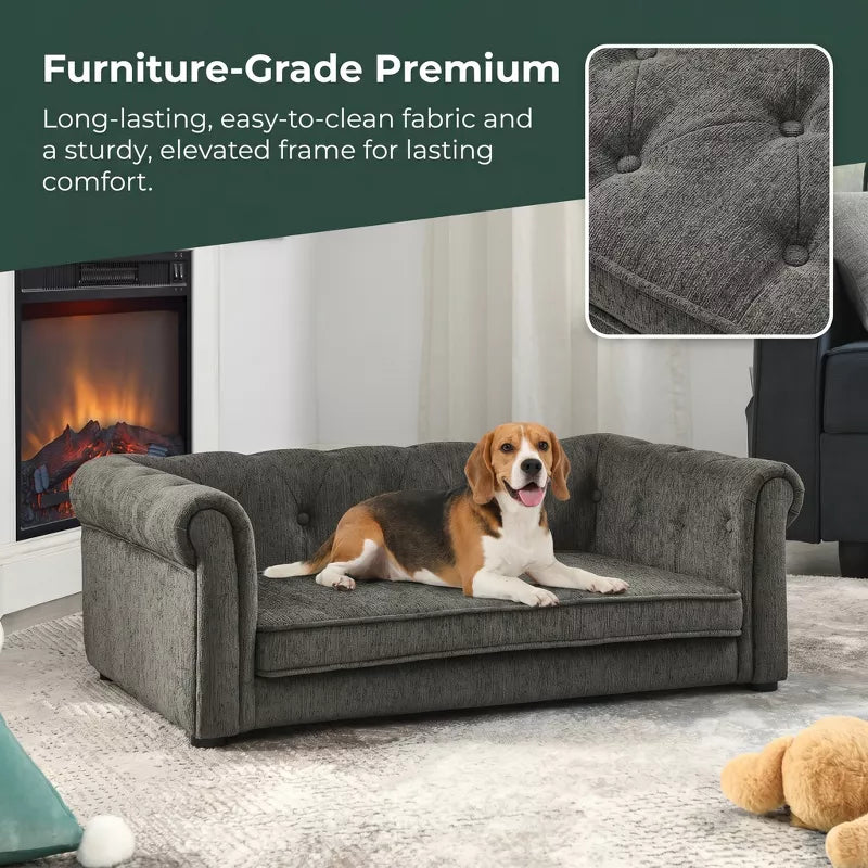 Dog Sofa Bed for Small and Medium Dogs with Plush Foam Cushion