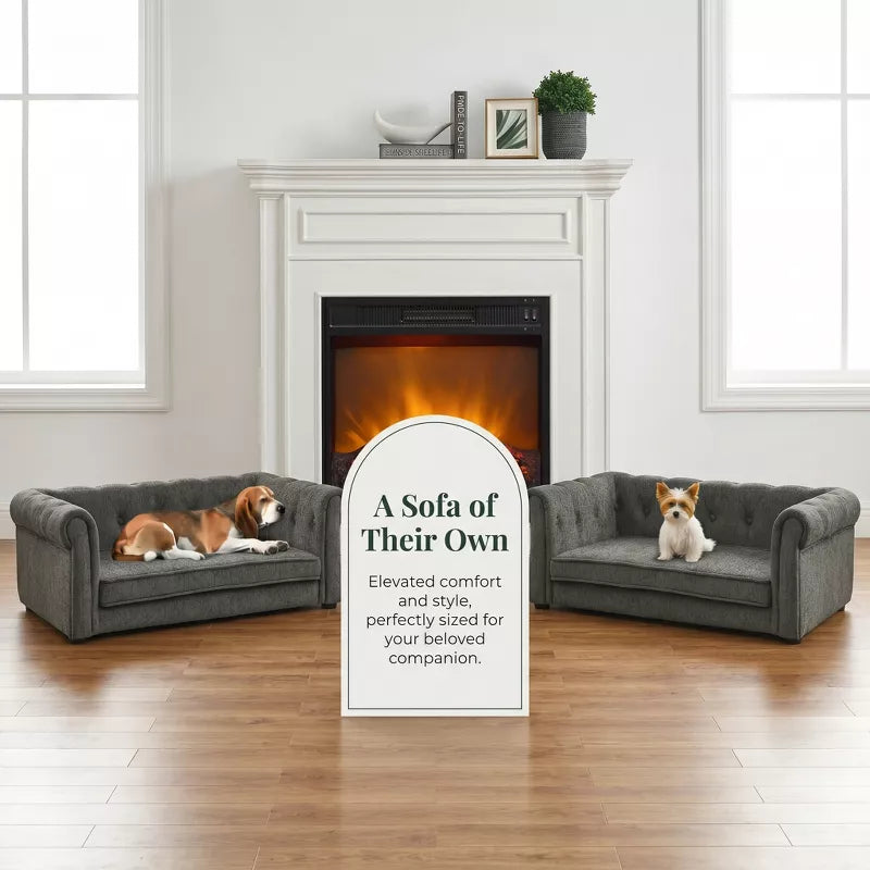 Dog Sofa Bed for Small and Medium Dogs with Plush Foam Cushion
