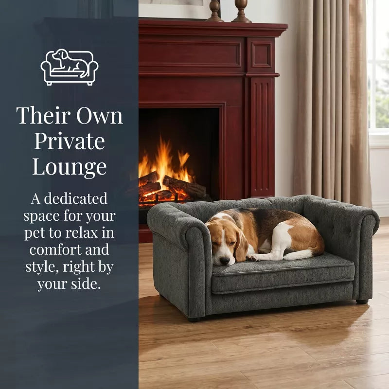 Dog Sofa Bed for Small and Medium Dogs with Plush Foam Cushion