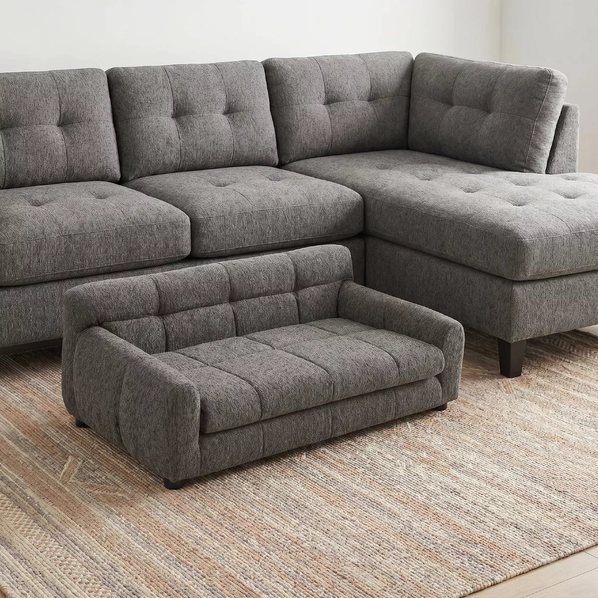 Orthopedic Dog Sofa Bed with Armrests & Backrest for Medium Dogs Indoor