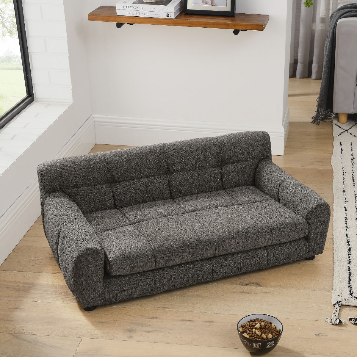 Orthopedic Dog Sofa Bed with Armrests & Backrest for Medium Dogs Indoor