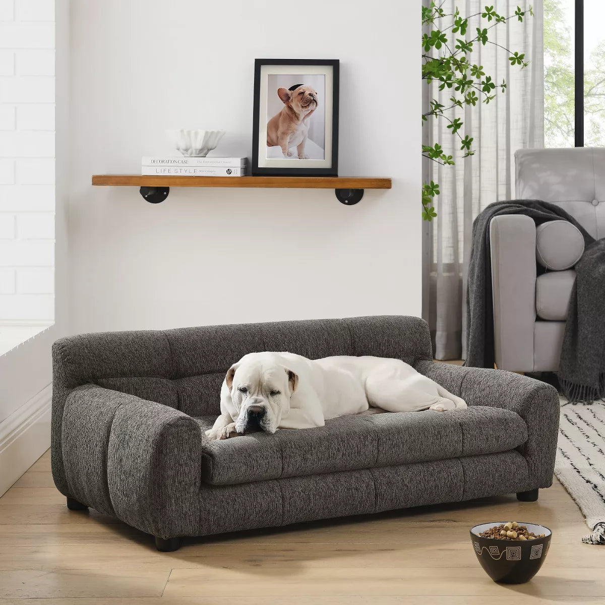 Orthopedic Dog Sofa Bed with Armrests & Backrest for Medium Dogs Indoor