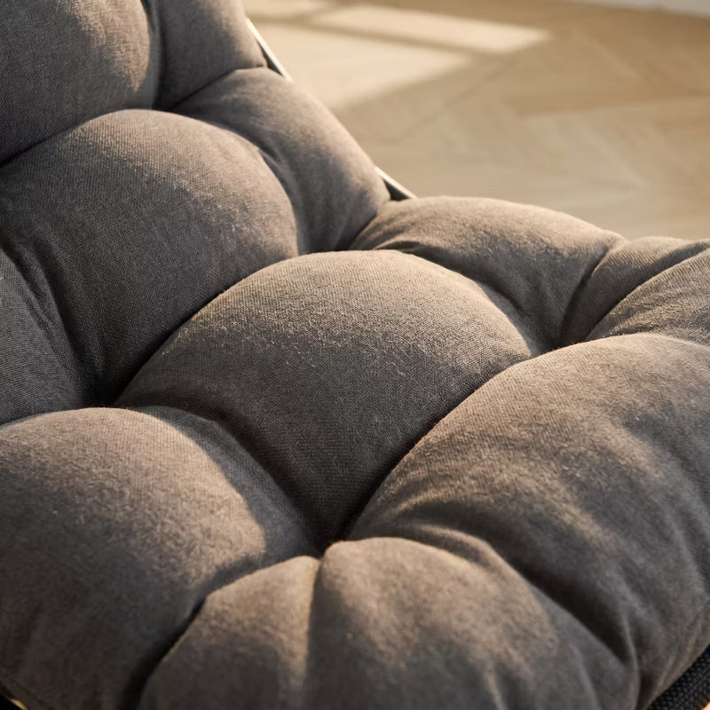 Patio Lounge Chair with Ottoman & Thick Cushion