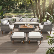 6-Piece Outdoor Patio Furniture Set with 86-Inch Wicker Sofa