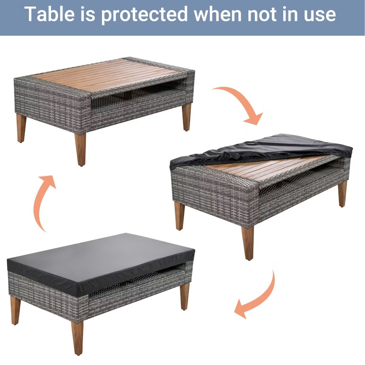 6-Piece Outdoor Patio Furniture Set with 86-Inch Wicker Sofa