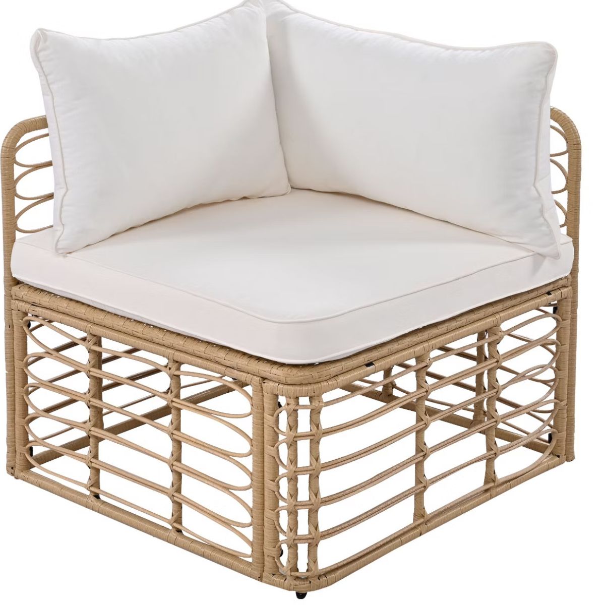 7-Piece Outdoor Wicker Patio Furniture Set with Modular Sectional Sofa