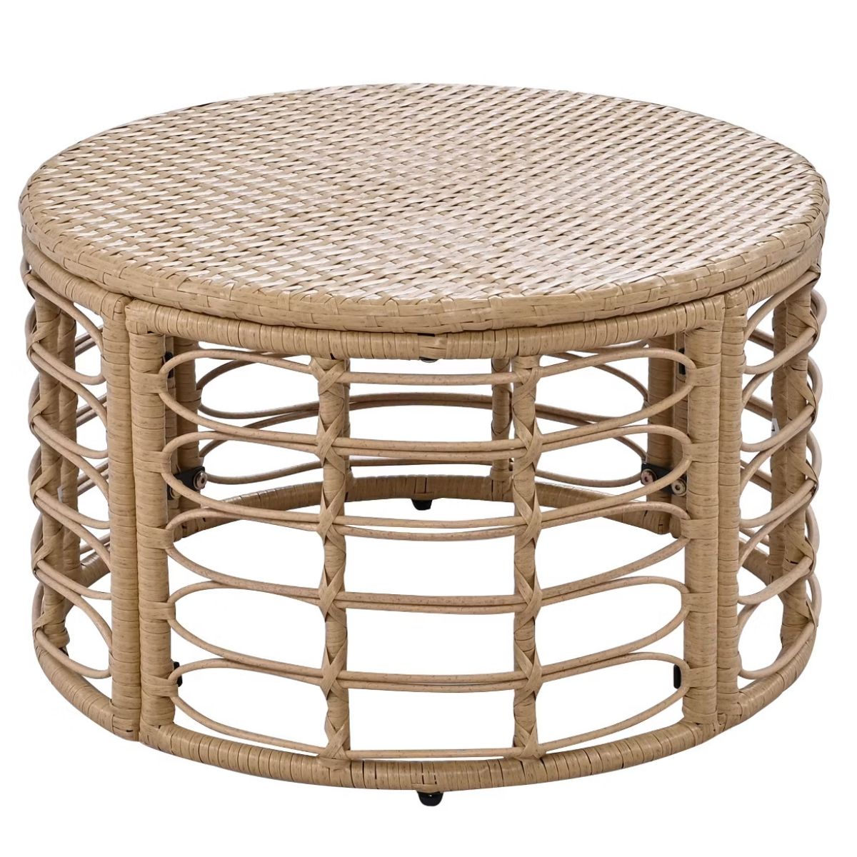 7-Piece Outdoor Wicker Patio Furniture Set with Modular Sectional Sofa