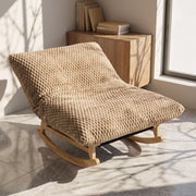 Rocking Chair with Plush Corduroy Seat for Cozy Reading & Relaxation