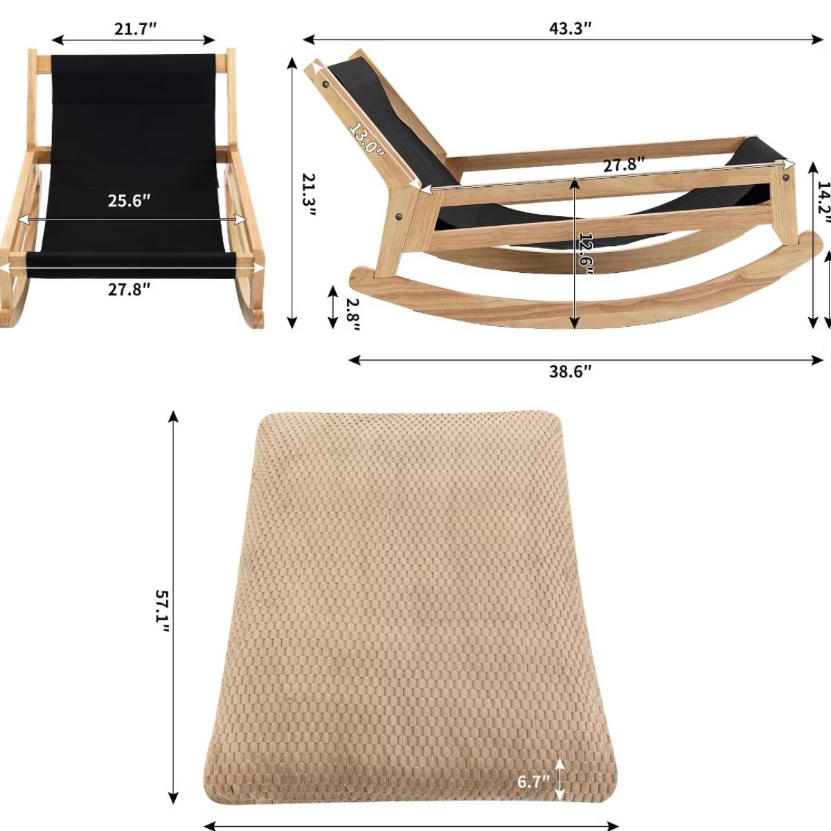 Rocking Chair with Plush Corduroy Seat for Cozy Reading & Relaxation