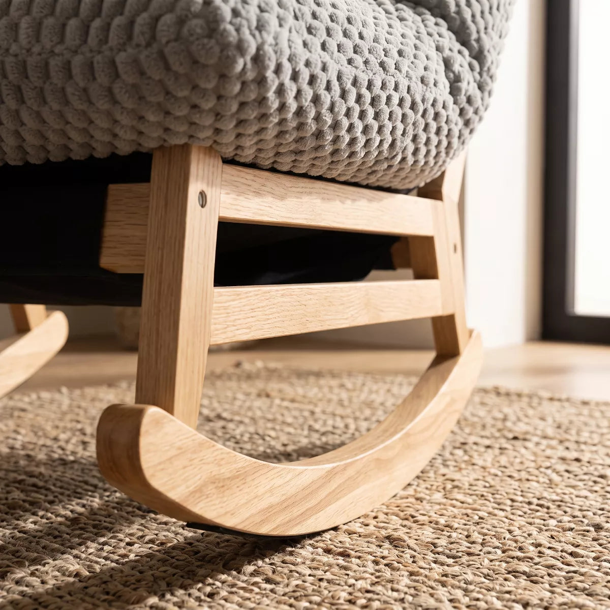Rocking Chair with Plush Corduroy Seat for Cozy Reading & Relaxation