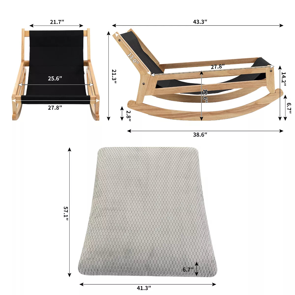 Rocking Chair with Plush Corduroy Seat for Cozy Reading & Relaxation