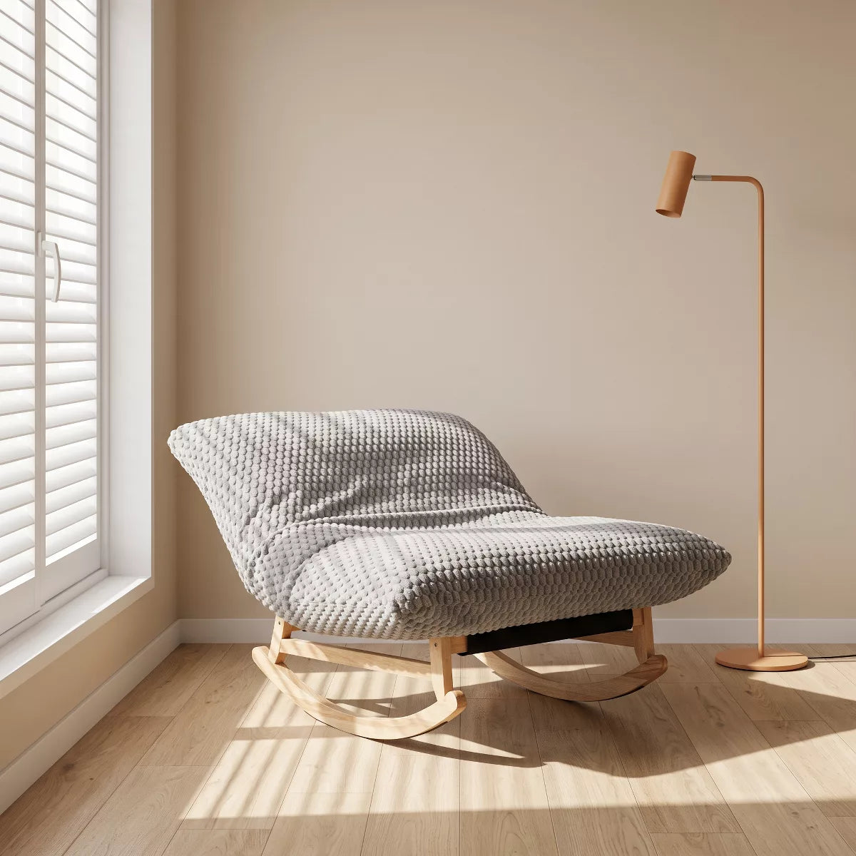 Rocking Chair with Plush Corduroy Seat for Cozy Reading & Relaxation