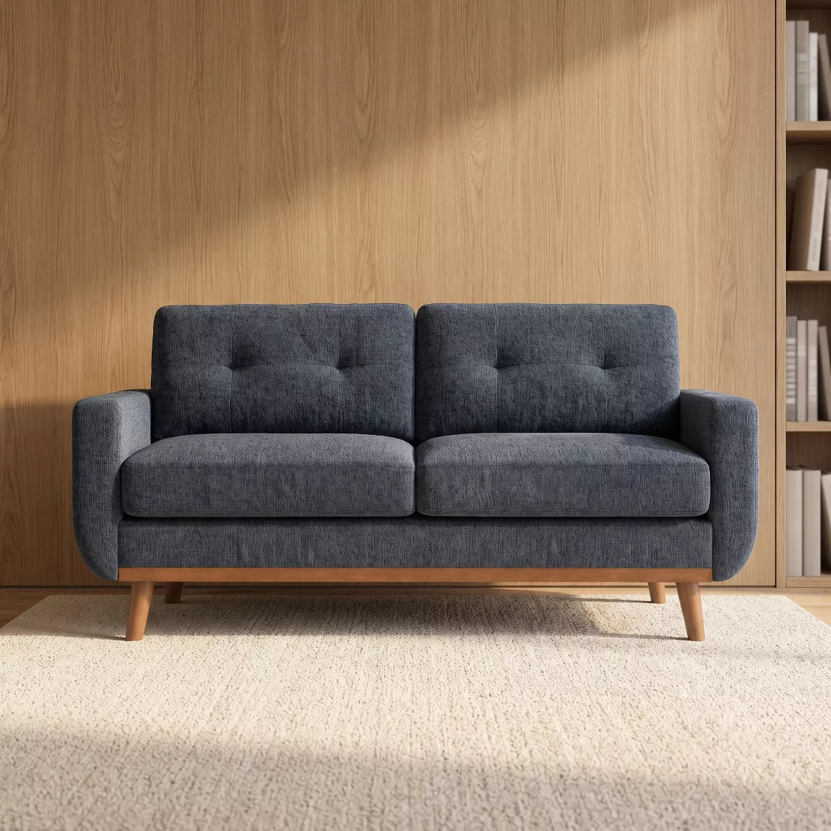 67.7" Loveseat Sofa with Tufted Upholstery, Foam Comfort & Wood Base