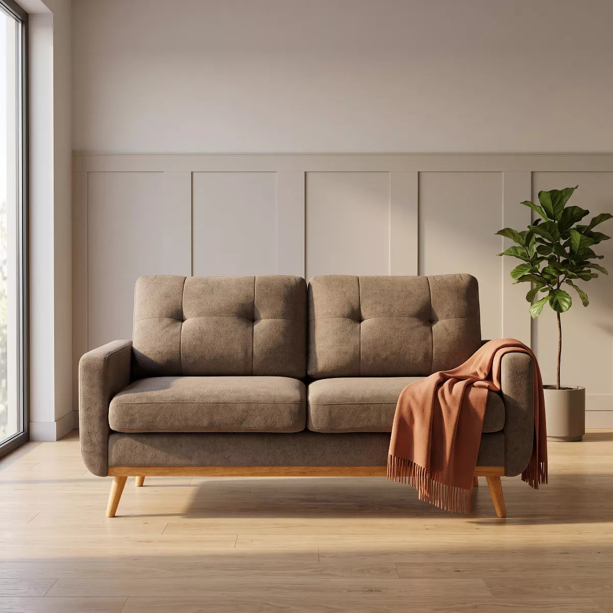 67.7" Loveseat Sofa with Tufted Upholstery, Foam Comfort & Wood Base