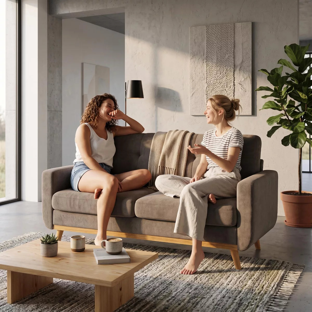 67.7" Loveseat Sofa with Tufted Upholstery, Foam Comfort & Wood Base