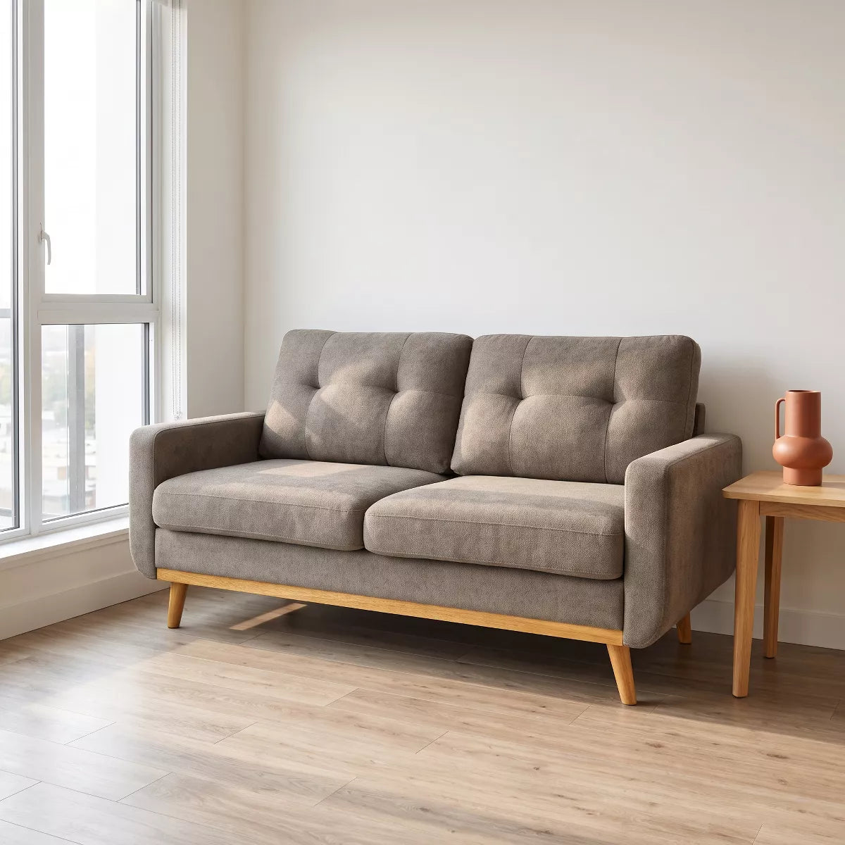 67.7" Loveseat Sofa with Tufted Upholstery, Foam Comfort & Wood Base