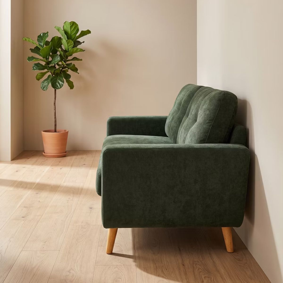 67.7" Loveseat Sofa with Tufted Upholstery, Foam Comfort & Wood Base