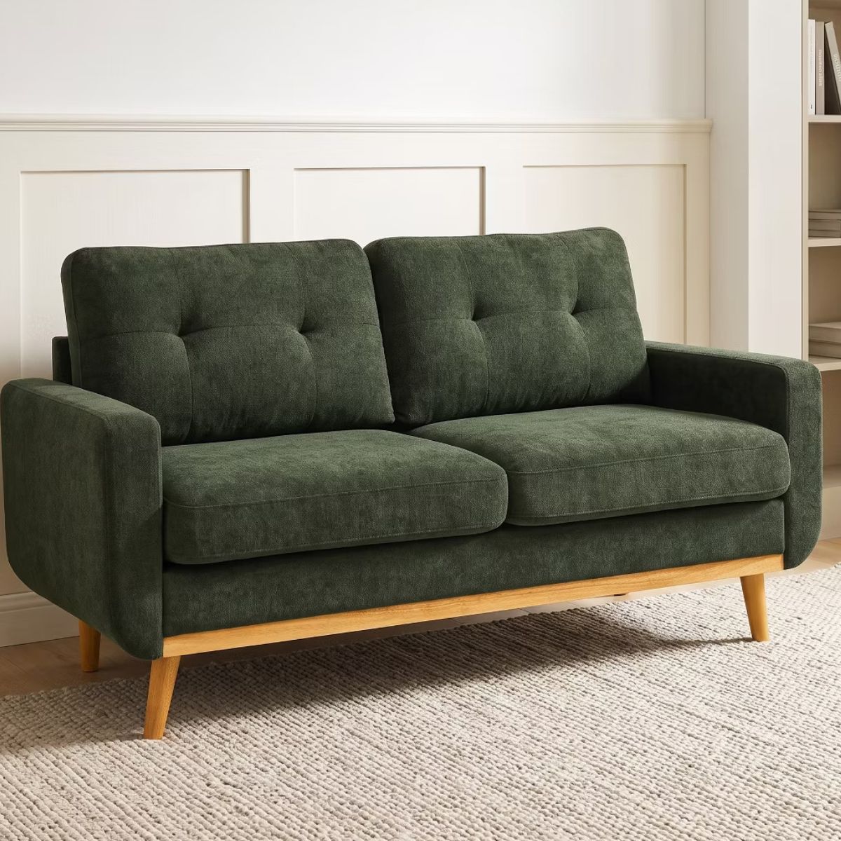 67.7" Loveseat Sofa with Tufted Upholstery, Foam Comfort & Wood Base