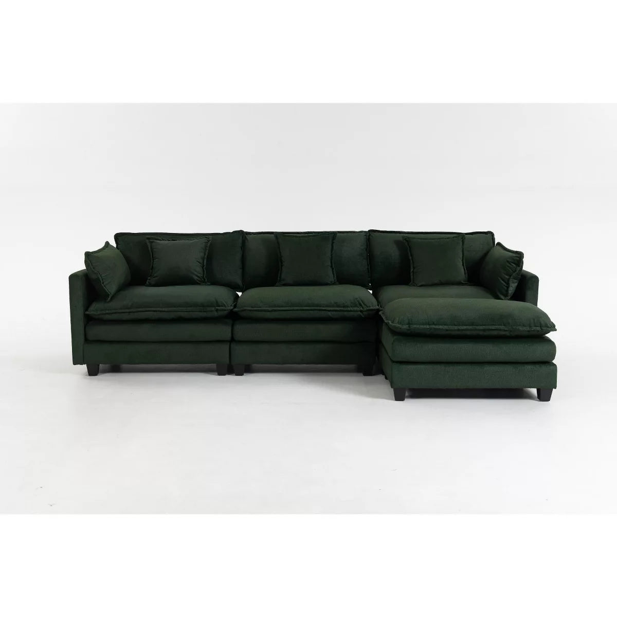 Modular Sectional Sofa with Ottoman, Reversible Sleeper Couch for Living Room