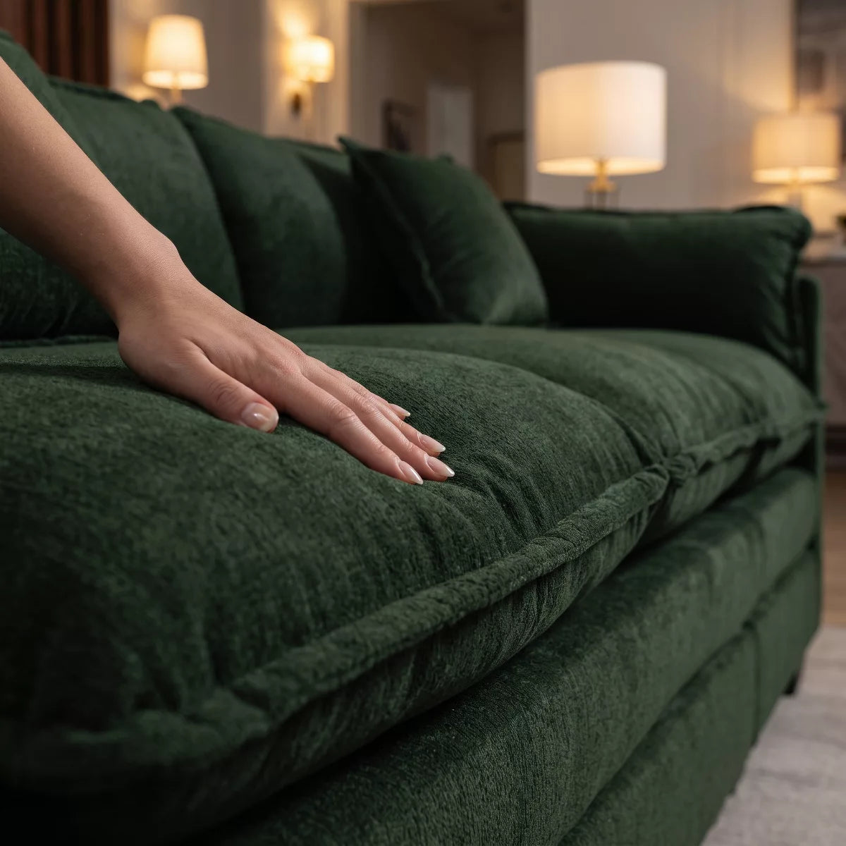 Modular Sectional Sofa with Ottoman, Reversible Sleeper Couch for Living Room