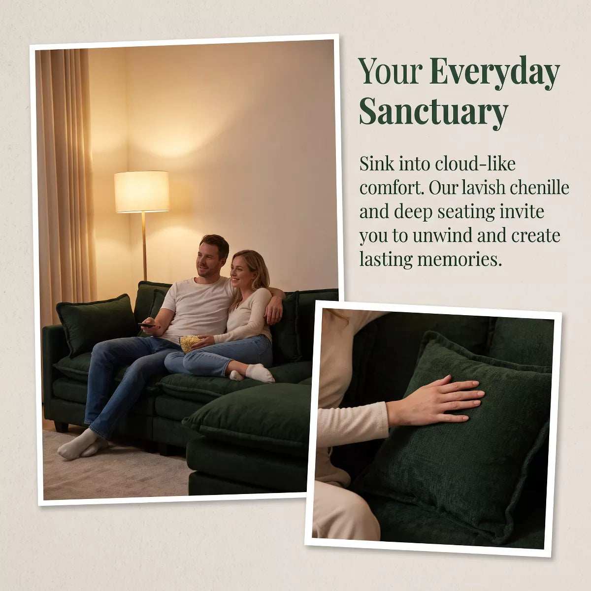 Modular Sectional Sofa with Ottoman, Reversible Sleeper Couch for Living Room