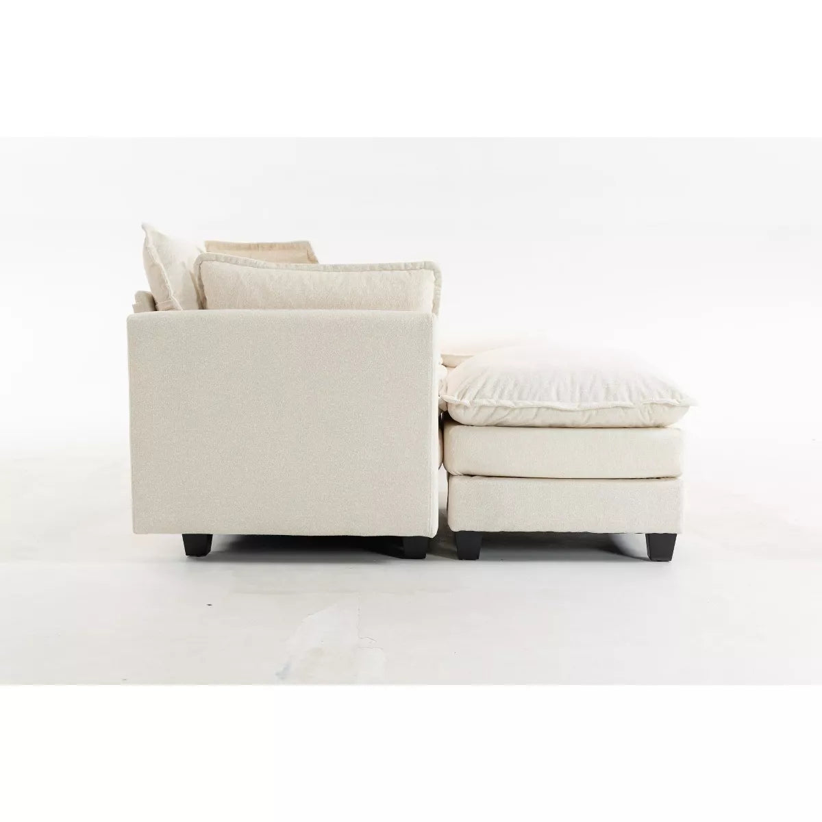 Modular Sectional Sofa with Ottoman, Reversible Sleeper Couch for Living Room