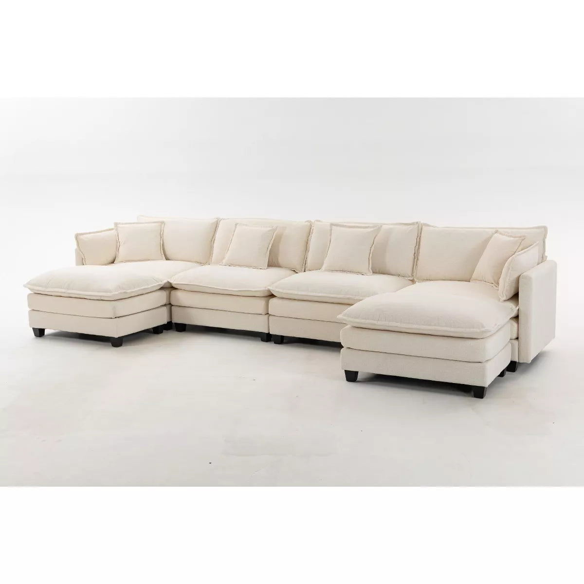 Modular Sectional Sofa with Ottoman, Reversible Sleeper Couch for Living Room