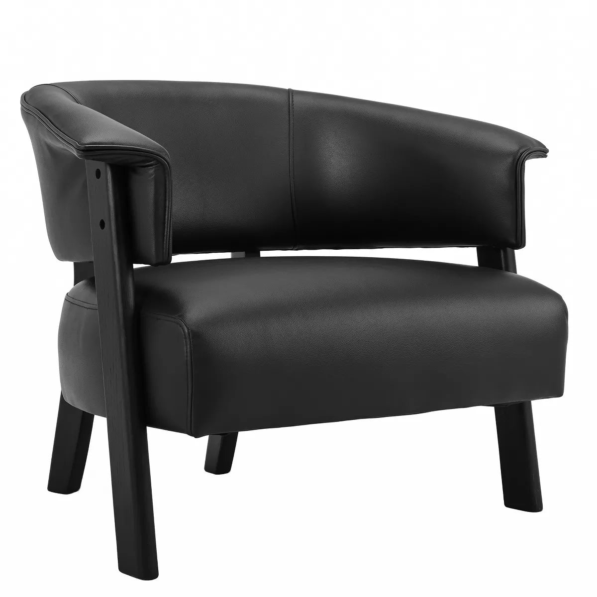 Wingback Accent Chair with 400 lb Capacity, Vintage Faux Leather Club Seating