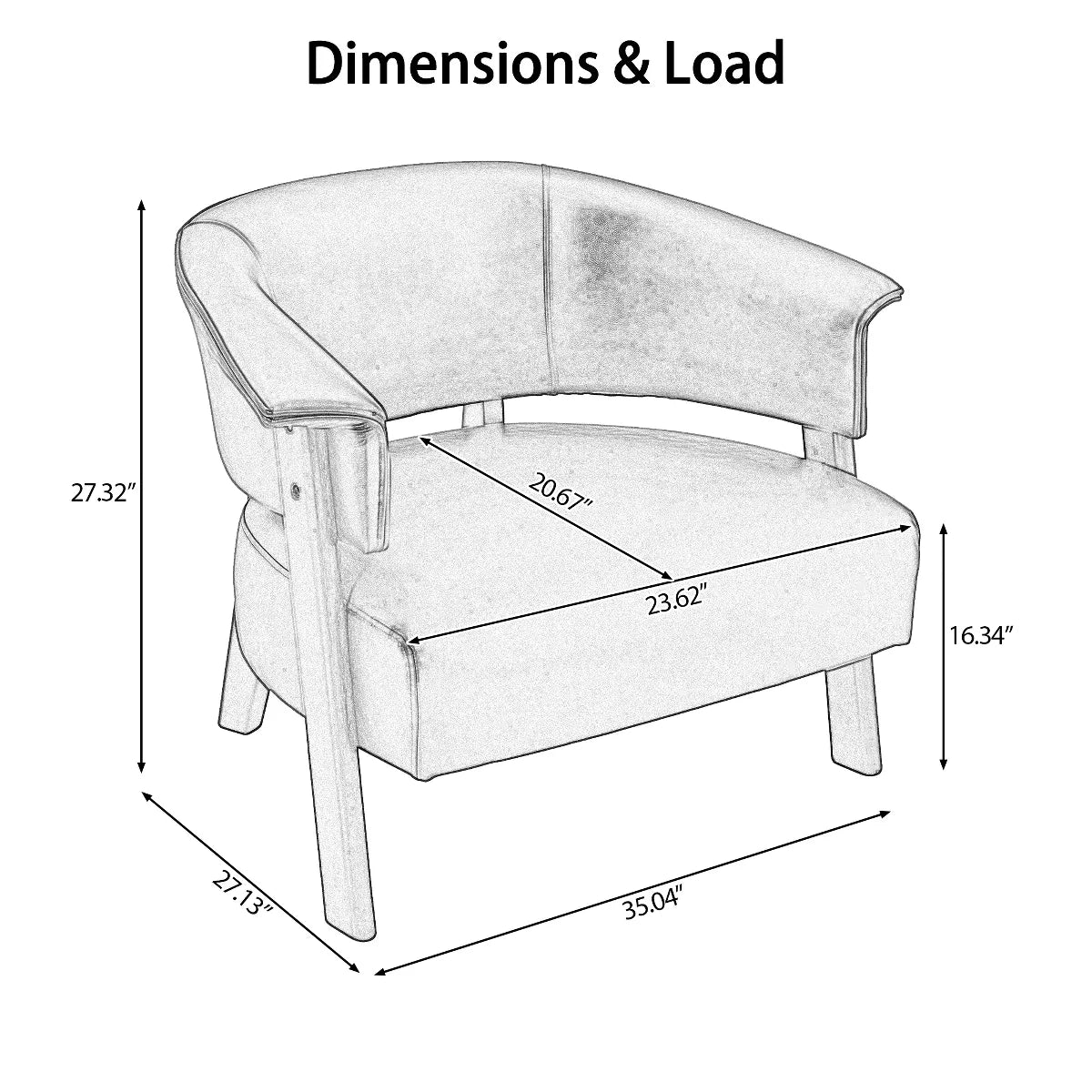 Wingback Accent Chair with 400 lb Capacity, Vintage Faux Leather Club Seating
