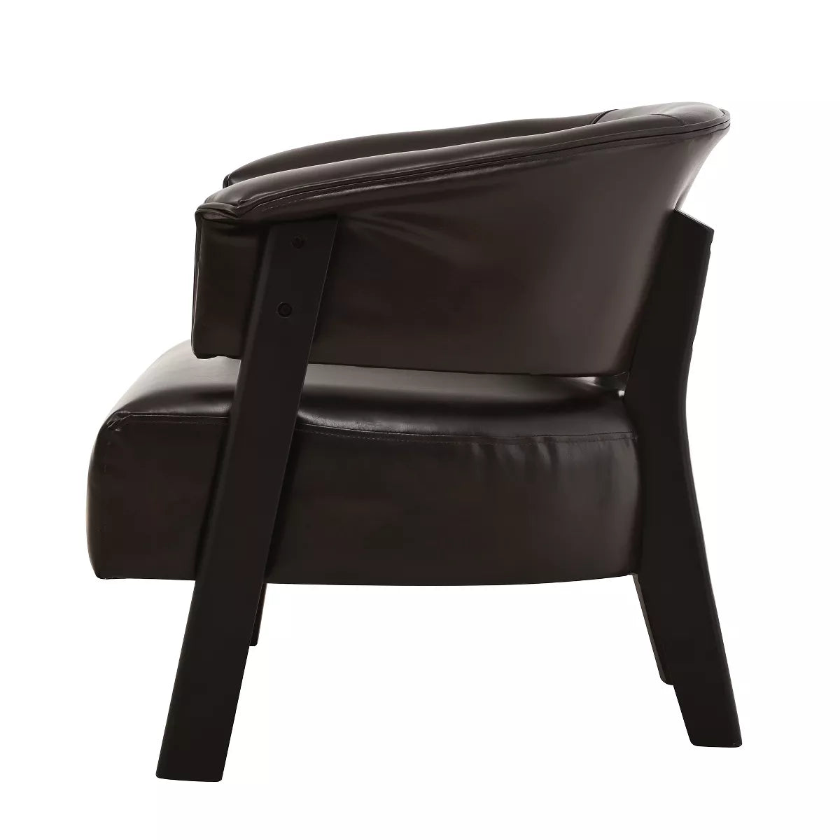 Wingback Accent Chair with 400 lb Capacity, Vintage Faux Leather Club Seating
