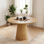 43-Inch Round Dining Table with Sculptural Pedestal, Seats 4