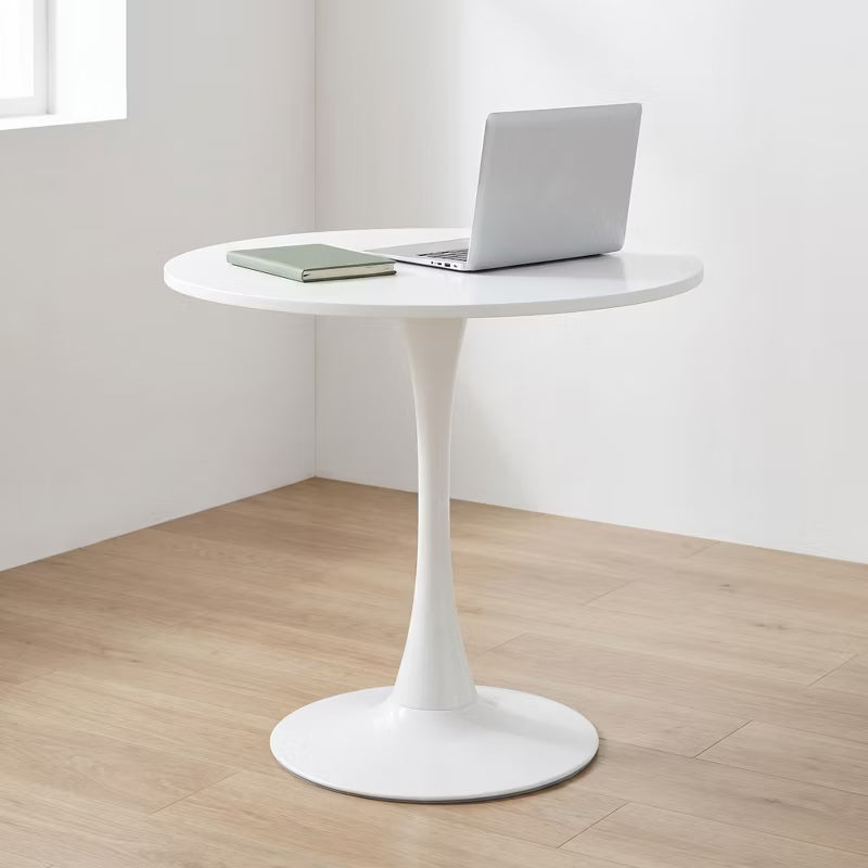 24” Round White Tulip Dining Table for Apartment & Small Spaces