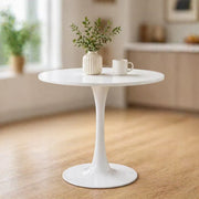 24” Round White Tulip Dining Table for Apartment & Small Spaces
