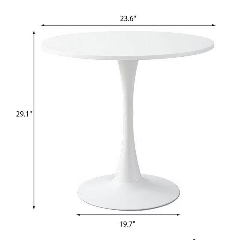 24” Round White Tulip Dining Table for Apartment & Small Spaces