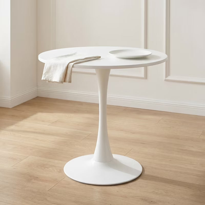 24” Round White Tulip Dining Table for Apartment & Small Spaces