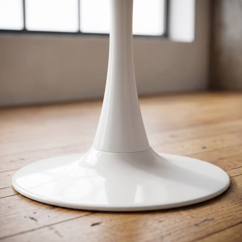 24” Round White Tulip Dining Table for Apartment & Small Spaces