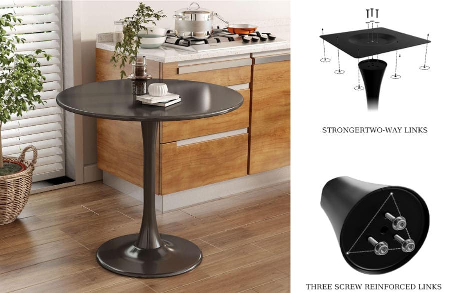 Round White Tulip Dining Table for Apartment & Small Spaces