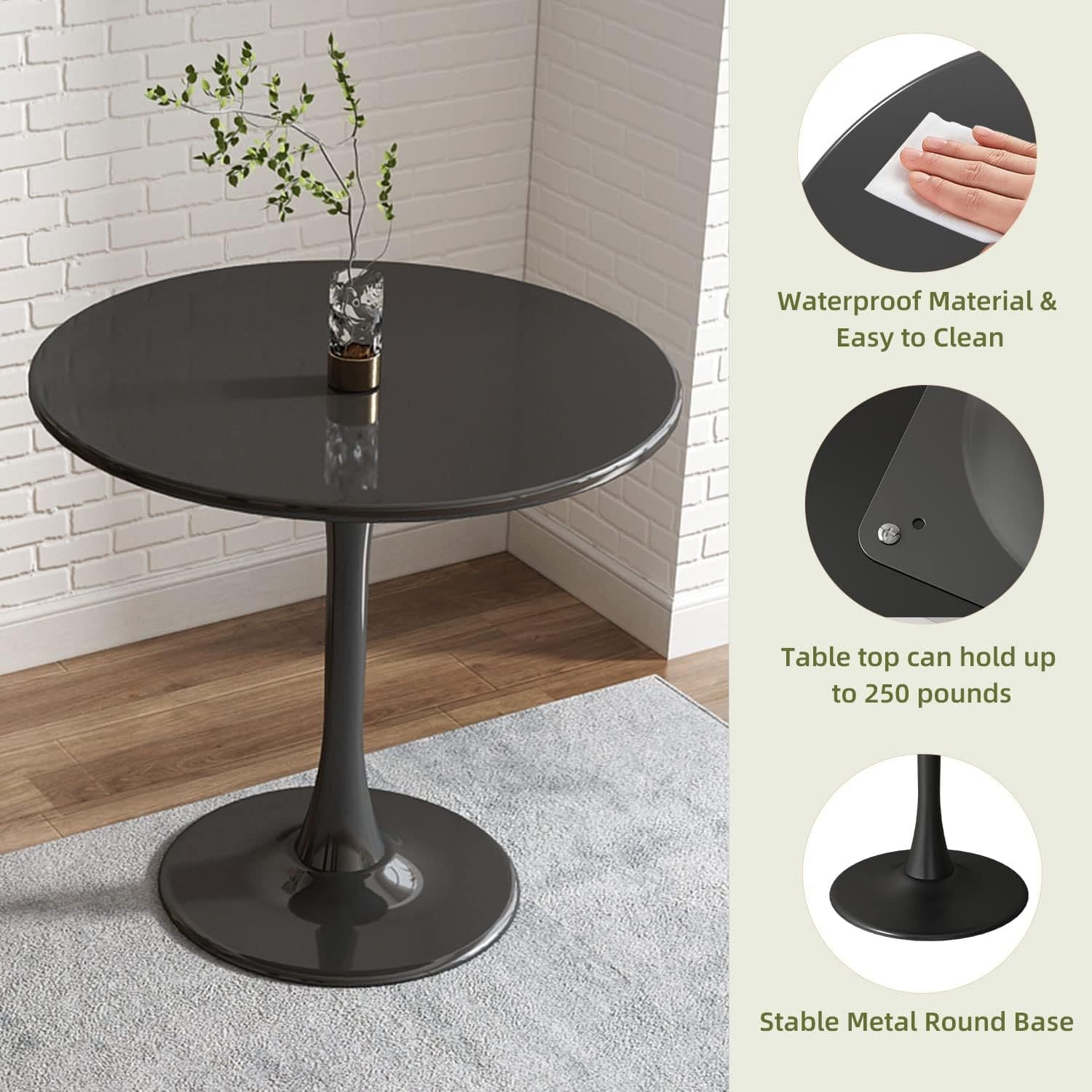 Round White Tulip Dining Table for Apartment & Small Spaces