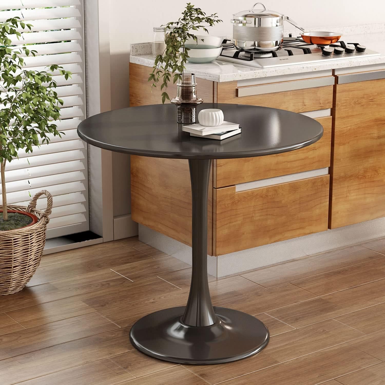 Round White Tulip Dining Table for Apartment & Small Spaces
