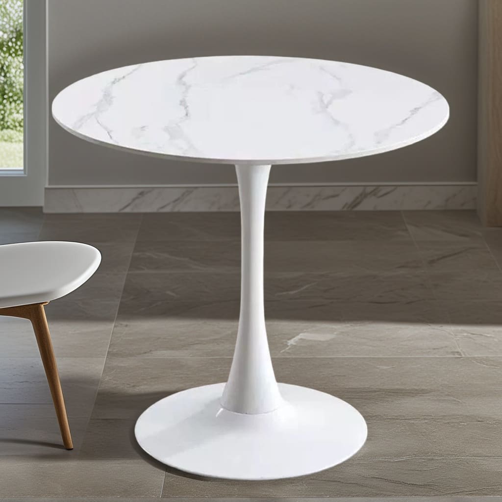 Round White Tulip Dining Table for Apartment & Small Spaces